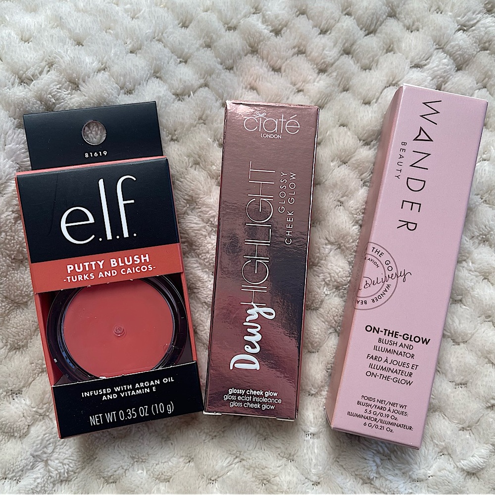 e.l.f, Ciate London, & Wander Beauty Cream Blush and Highlighter Bundle